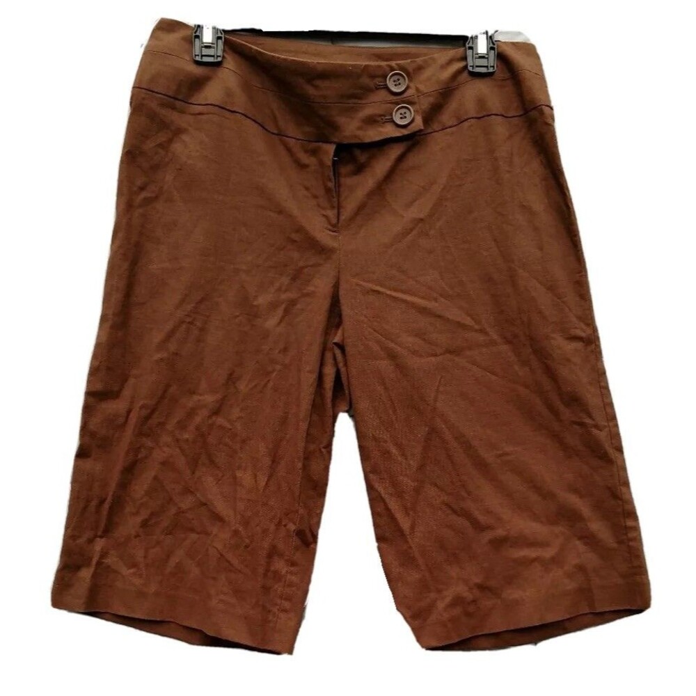 Nicole by Nicole Miller LOW Rise Brown Bermuda Size 6 WALKING SHORTS CAREER